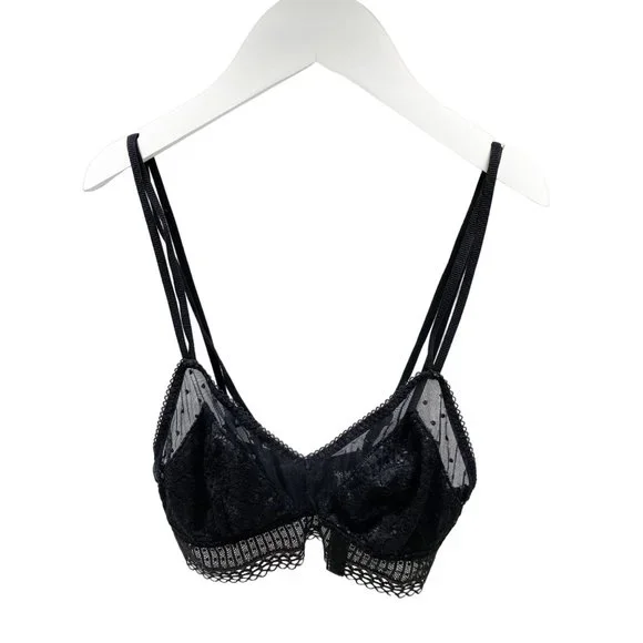 Victoria's Secret Black Lace Triangle Bralette S - Picture 1 of 8